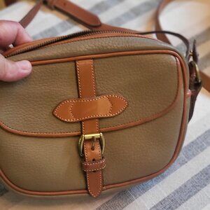Vintage Dooney & Bourke Equestrian Crossbody - Taupe & British Tan